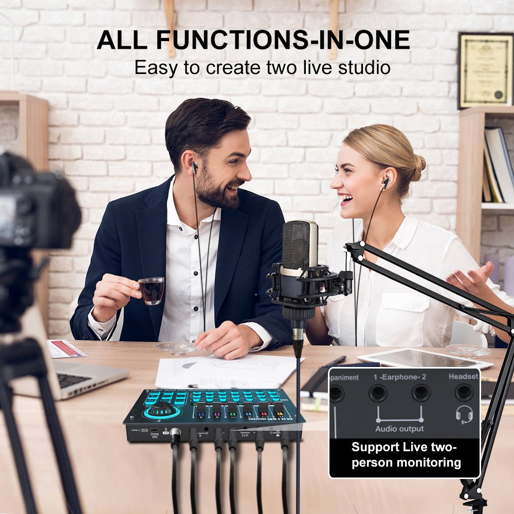 Live Streaming All-in-One V-M18 48V XLR Microphone 14 Effect Buttons Sound Card For Live Streaming(pic7)