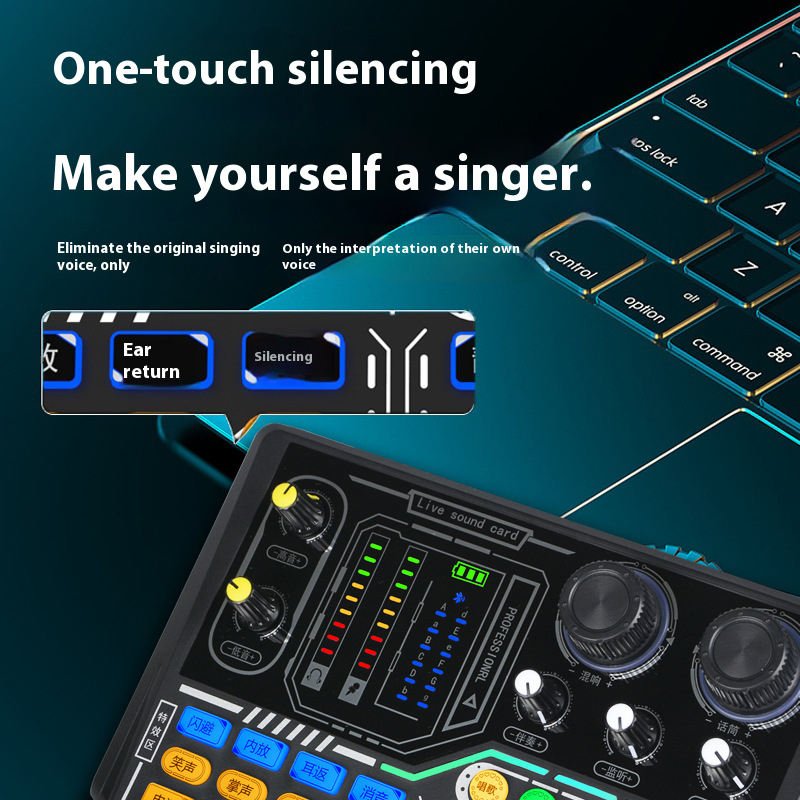 Sound Card V-P16 Portable Multifunctional Mobile Phone External Sound Card for Tiktok Live streaming Gaming Singing(pic6)