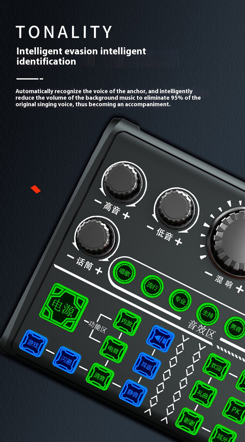 Sound Card V-P200 Multi-Sound Live for TikTok Facebook Podcast Game Singing Hot Sound Card(pic3)