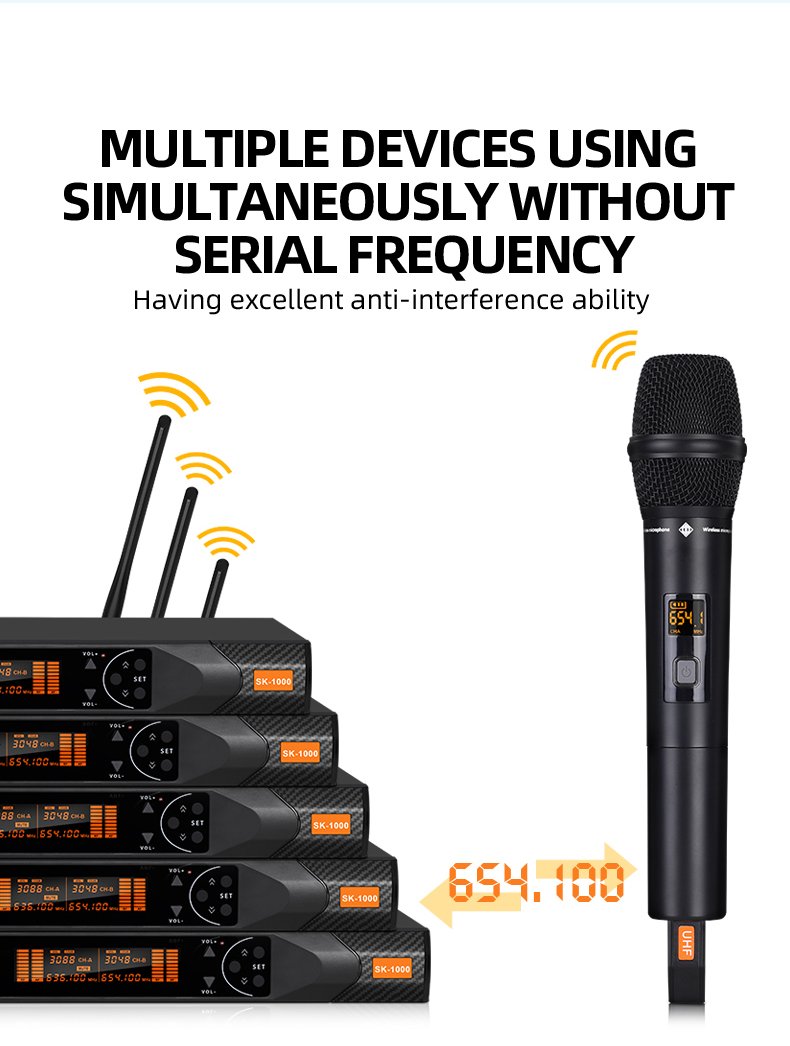 Microphone M-SK1000 One-two FM U-band Handheld Microphone for Singing Performance Conference Professional Wireless(pic3)