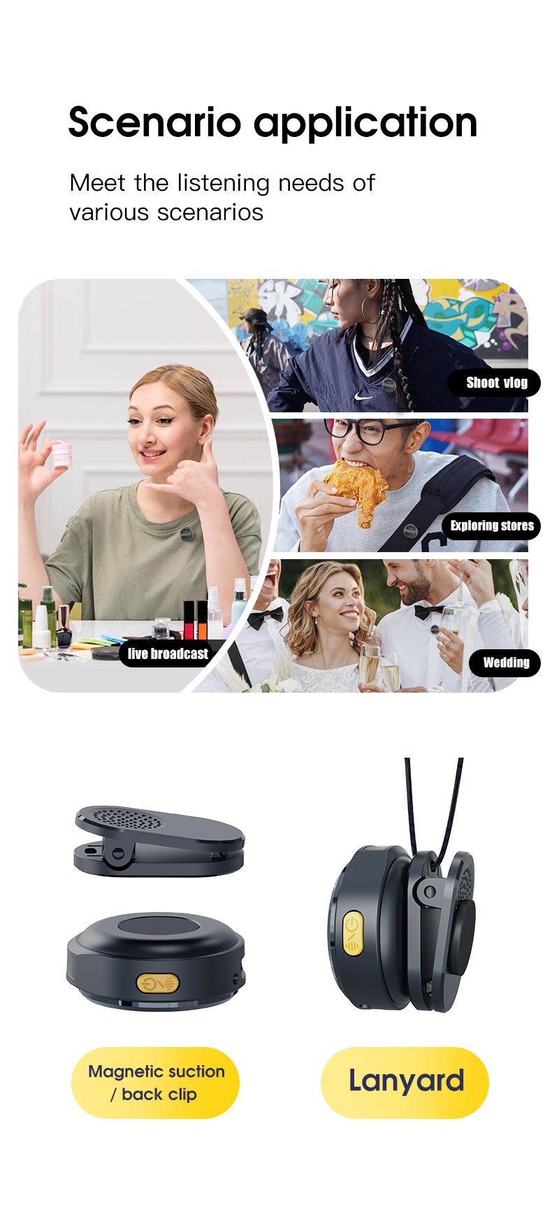 Microphone SX21 New Mini Noise Cancelling Lavalier, Ultra Low Latency Lavalier Wireless Microphone for Live Broadcasting(pic11)