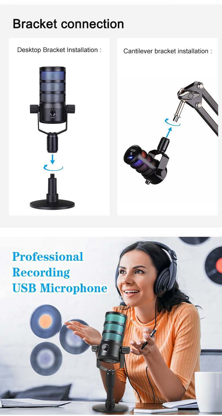 Microphone M-PDO Professional Gaming Microphone with Noise Cancellation Bulit-in Reverbreation Podcast Gaming Microphone(pic3)