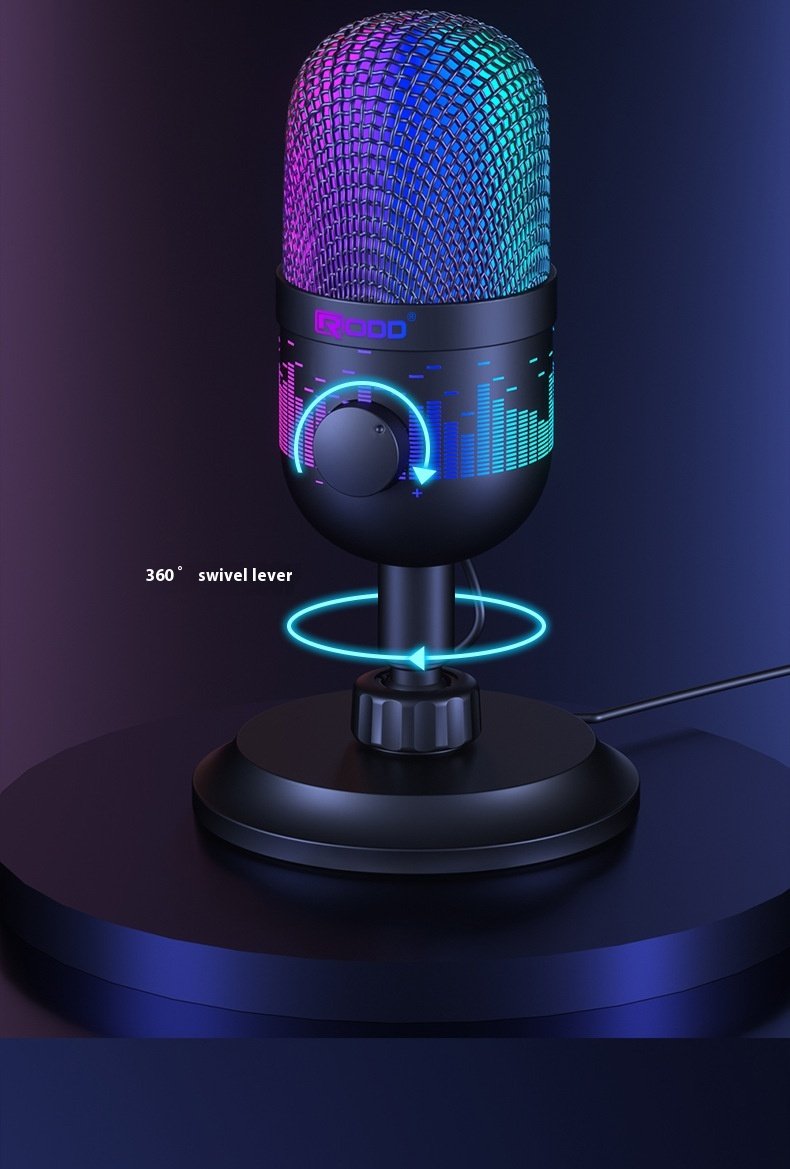 Microphone M-AK1 Coolest USB Gaming Microphone Computer Gaming Athletic Mobile Jitterbug Live K Song RGB Lighting Microphone(pic5)