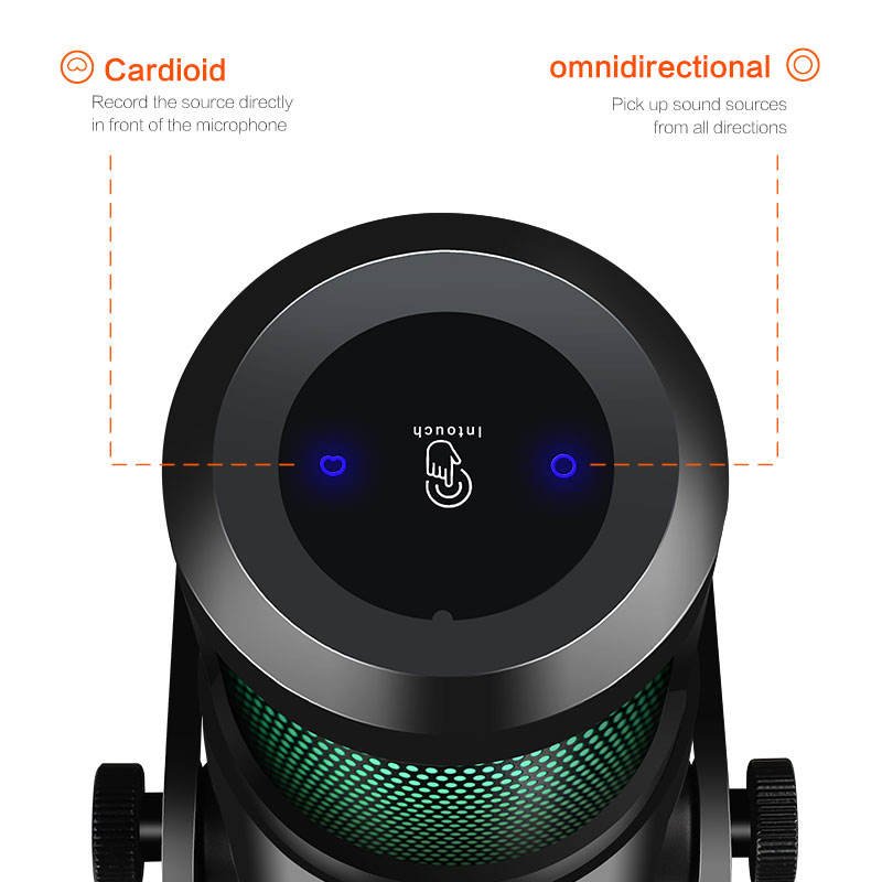 Professional VM-MU900MAX USB Condenser RGB Microphone One Click Mute for Studio Podcasting Recording(pic5)