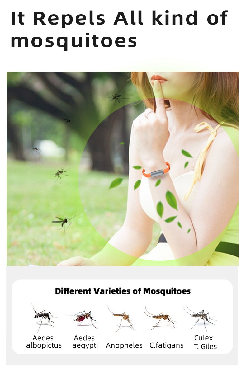 Natural Materials Q-M15 Four colors to choose Essential Oil Mosquito Repellent Wristband For travels(pic9)