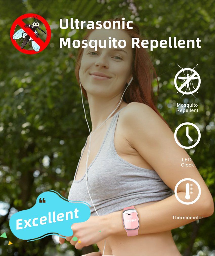 Anti-insects Device Q-m20 Ultrasonic Mosquito Repellent Bracelet With Time  Temperature Measurement(pic7)