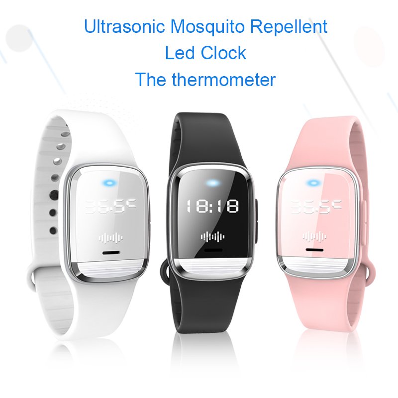 Anti-insects Device Q-m20 Ultrasonic Mosquito Repellent Bracelet With Time  Temperature Measurement(pic1)